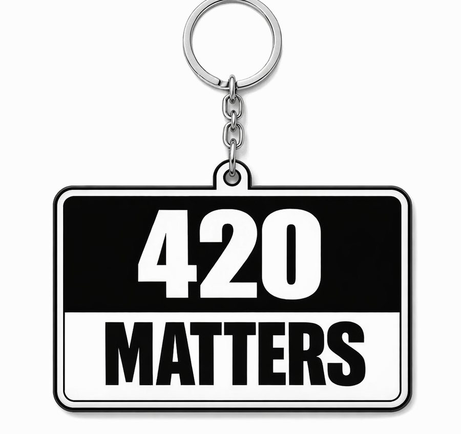420 Matters black and white keychain